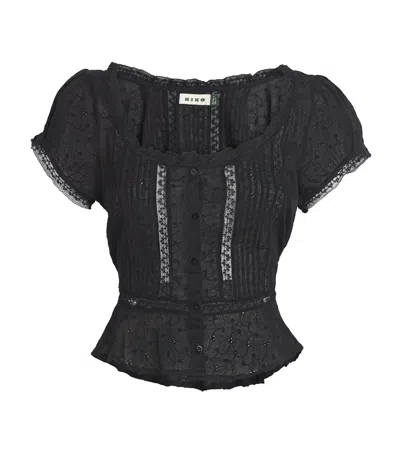 RIXO LONDON BRODERIE ANGLAISE SANDI TOP