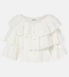 Rixo London Broderie Anglaise Tiered Cotton Top In Neutral