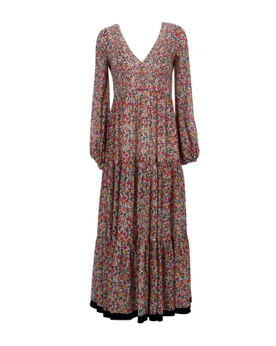 Rixo London Brooke Midi Dress In Floral Print Modal In Pink