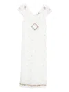 Rixo London Carey Midikleid Mit Blumenstickerei In White