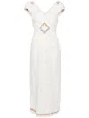 Rixo London Carey Midikleid Mit Blumenstickerei In White