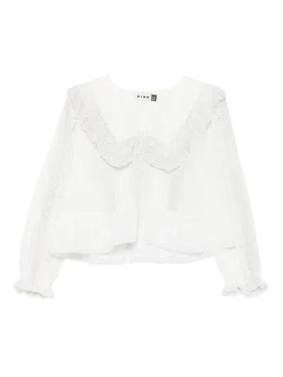 RIXO LONDON CASERTA BRODERIE RUFFLED TOP
