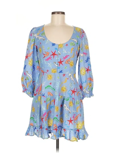 Pre-owned Rixo London Casual Dress In Blue