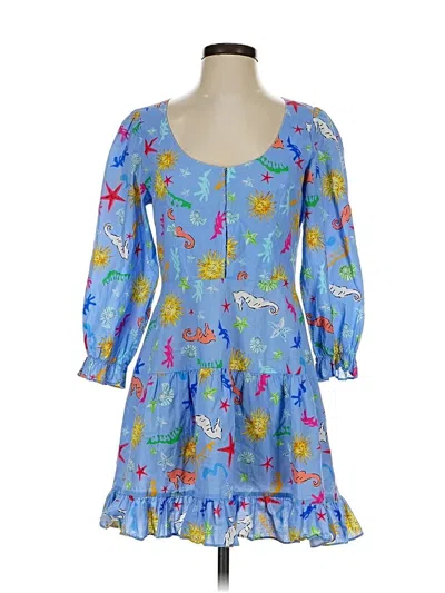 Pre-owned Rixo London Casual Dress In Blue
