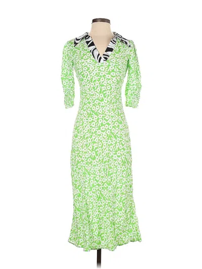 Pre-owned Rixo London Casual Dress In Green