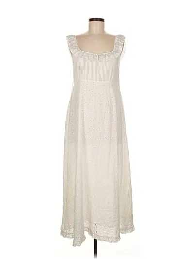 Pre-owned Rixo London Casual Dress In White