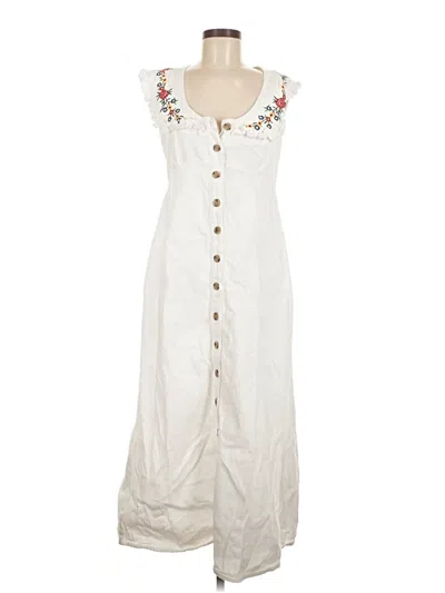 Pre-owned Rixo London Casual Dress In White