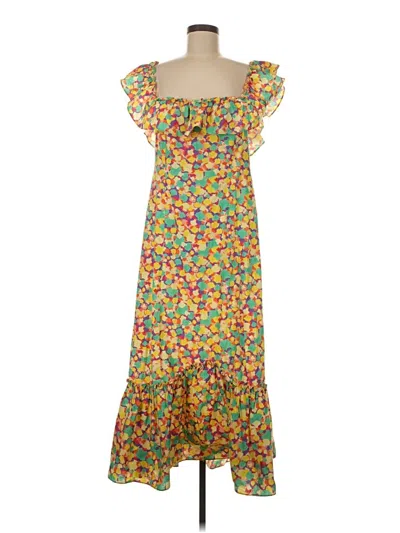 Pre-owned Rixo London Casual Dress In Yellow