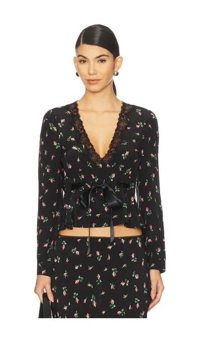 Rixo London Charis Top In Black