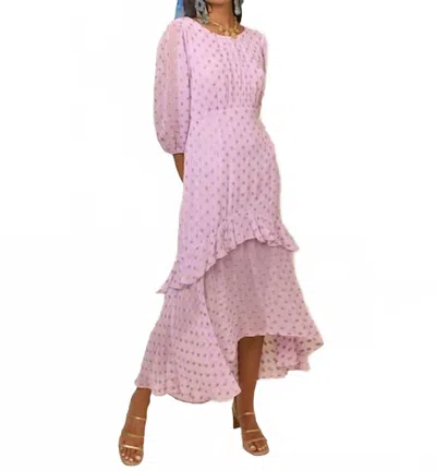 Rixo London Cheryl Dress In Lilac Gold Spot In Pink