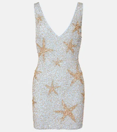Rixo London Christabel Sequined Minidress In Blue
