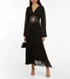 Rixo London Christie Embellished Chiffon Maxi Dress In Black Star In Black