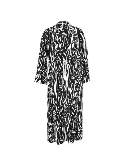 Pre-owned Rixo London Cindy Zebra-print Wrap Dress In Black