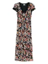 Rixo London Clarice Georgette-midikleid Mit Spitzenbesatz In Black
