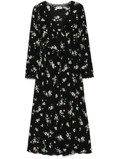 Rixo London Clarice Midi Dress In Black