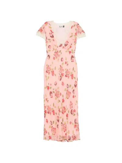Rixo London Clarice Midi Dress In Pink