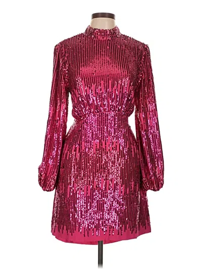 Pre-owned Rixo London Cocktail Dress In Burgundy