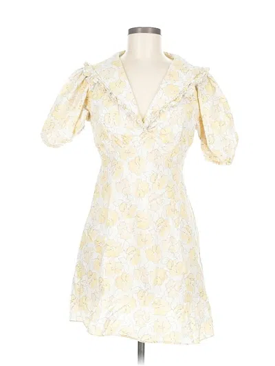Pre-owned Rixo London Cocktail Dress In White