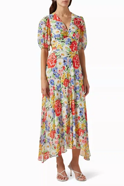 Rixo London Corrine Midi Dress In Spring Meadow In Green