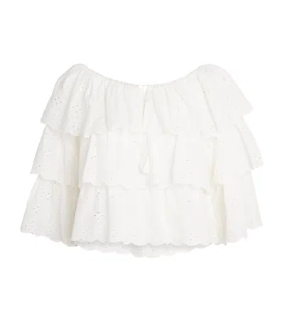 Rixo London Cotton Broderie Caserta Top In White