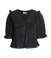 Rixo London Cotton Ellery Blouse In Black