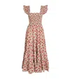 Rixo London Cotton Floral Kendall Midi Dress In Red