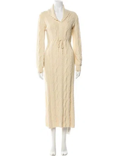 Pre-owned Rixo London Cowl Neck Long Dress In Neutral