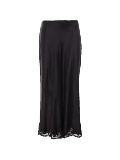 Rixo London Crystal Lace-trim Maxi Skirt In Black