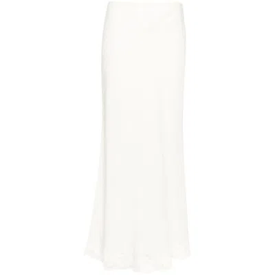 Rixo London Crystal Lace-trim Midi Skirt In White