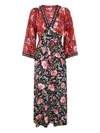Rixo London Dahlia Silk Midi Dress In Black