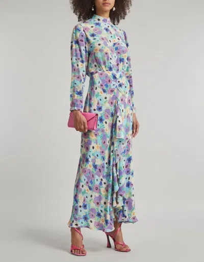Rixo London Dani Maxi Dress In Lilac In Blue