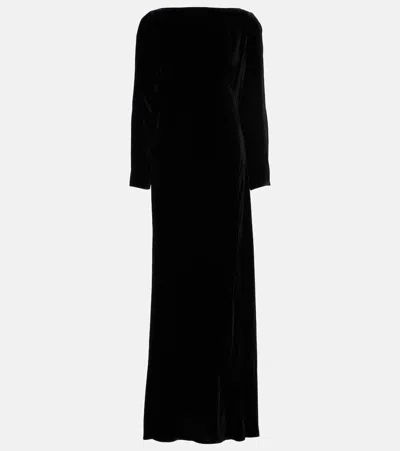 Rixo London Devina Velvet Maxi Dress In Black