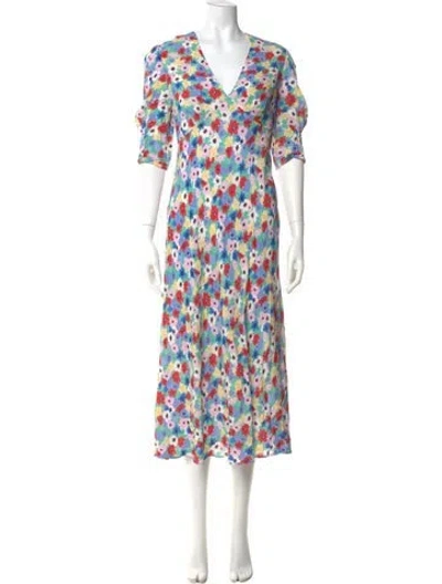 Pre-owned Rixo London Dress In Blue