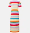 Rixo London Duster Striped Maxi Dress In Capri Stripe Yarn Dyed Multi