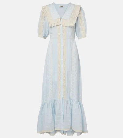 Rixo London Womens Edina Mira Cotton Midi Dress Powder Blue In Multi