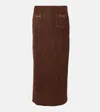 Rixo London Edwina Suede Skirt In Brown