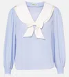 Rixo London Eimer Silk Top In Blue
