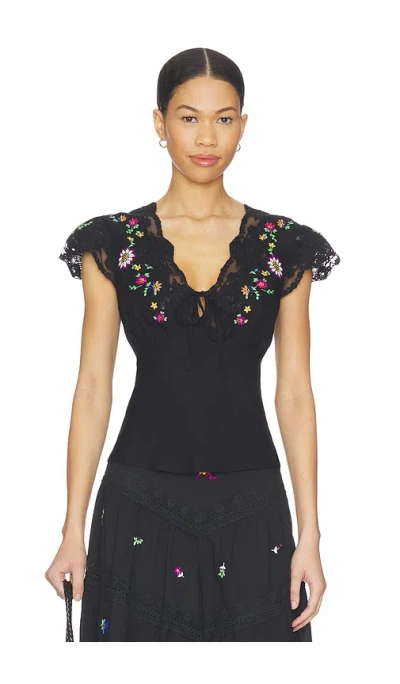Rixo London Elaine Top In Black