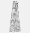 Rixo London Eleanor Halterneck Cotton Midi Dress In White