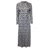 Rixo London Elise Floral Printed Midi Long Sleeve Dress In Multicolor Viscose In Multi