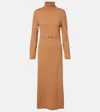 Rixo London Elliette Wool And Cashmere Midi Dress In Brown