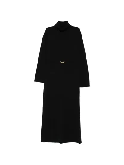 Rixo London 엘리트빗 디테일 터틀넥 맥시 드레스 In Black