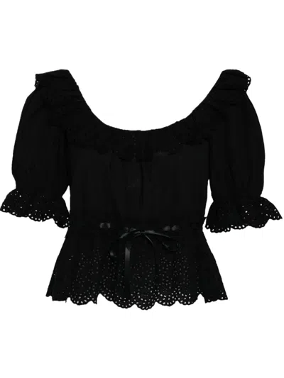 Rixo London Elna Blouse In Black