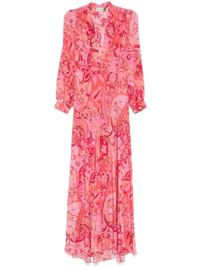 Rixo London Rixo Emory Printed Silk Maxi Dress In Grace Paisley Magenta