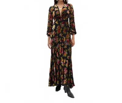 Rixo London Emory Floral-print Devoré-velvet Maxi Dress In Black