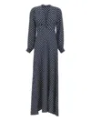 Rixo London Rixo Emory Polka Dot Pattern Midi Dress In Blue