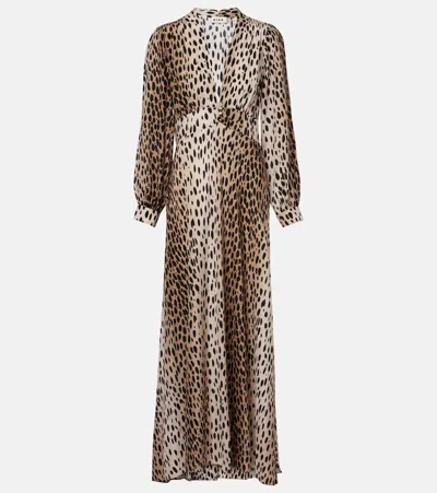 RIXO LONDON EMORY PRINTED SILK MAXI DRESS
