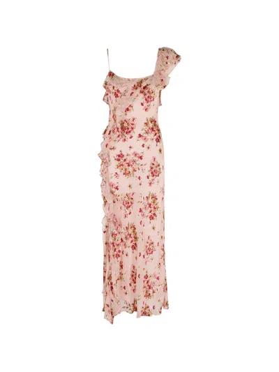 Rixo London Ester Ruffled Floral-print Maxi Dress In Pink