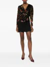 Rixo London Everlyn Floral Knot Top In Black