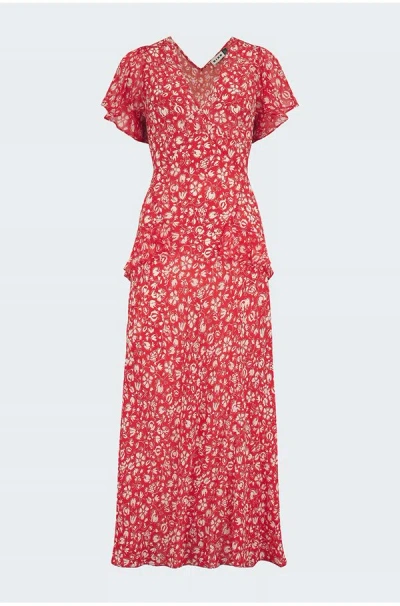 Rixo London Evie Dress In Amelie Floral Red